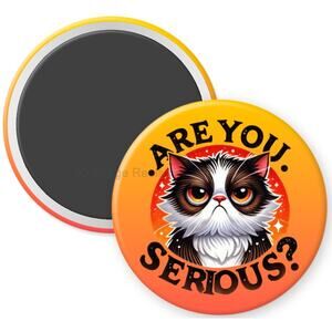 Are You Serious Cat 2.25" Home Kitchen Magnet * Cat Humor * Funny * 3/$12